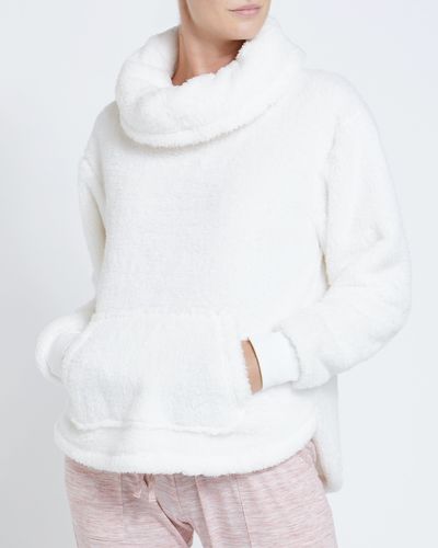 Fluffy Cowl-Neck Top